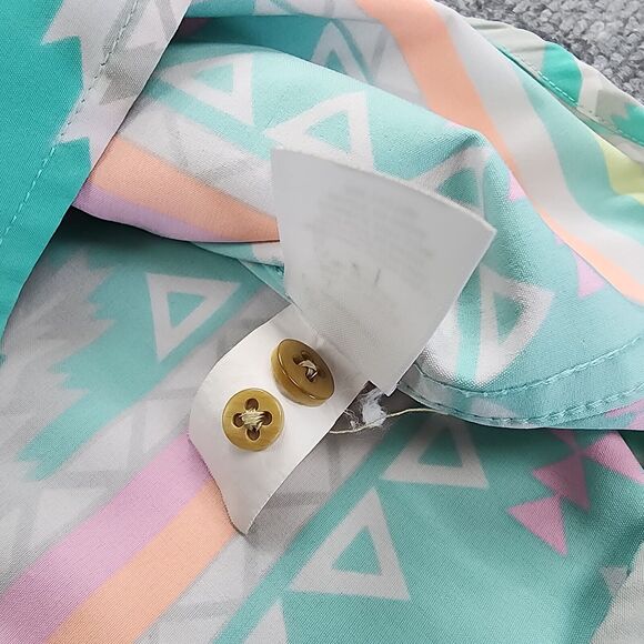 Chubbies Shirt Mens Small En Fuego Wild Short Sleeve Popover Polo Aztec Beach - Picture 16 of 16